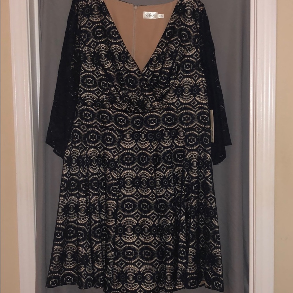 Navy Blue Lace Cocktail Dress